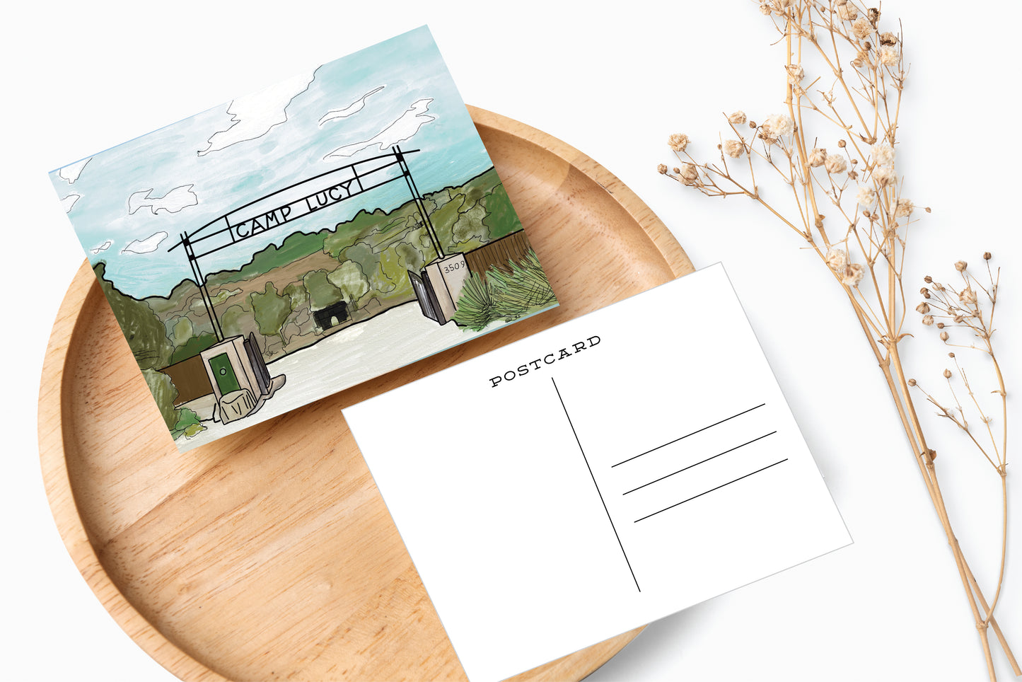 Camp Lucy Entrance - Dripping Springs Series Painting Post Cards
