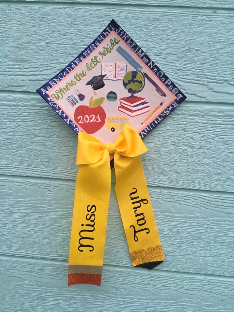 CUSTOM Hand-Painted Graduation Cap Topper