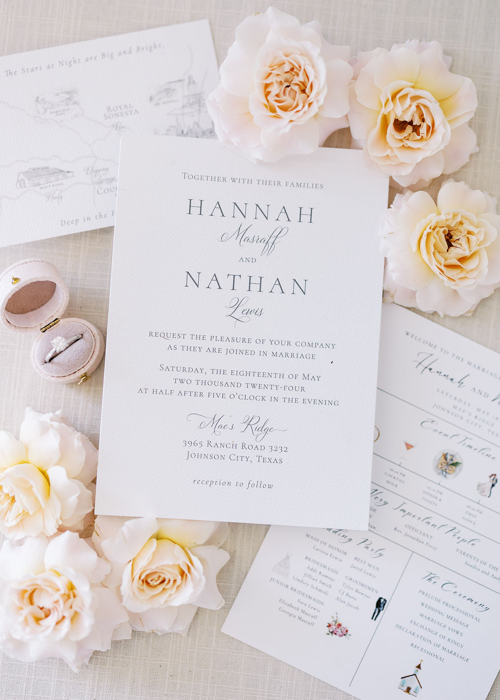 Mae's Ridge Light and Bright Wedding Invitation Suite