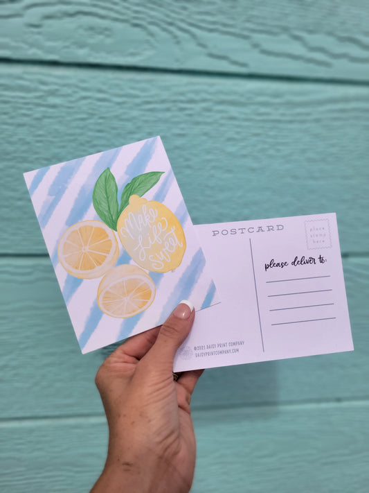 Make Life Sweet Postcard - Foster Village Lemonade Fundraiser, 100% of profits donated!