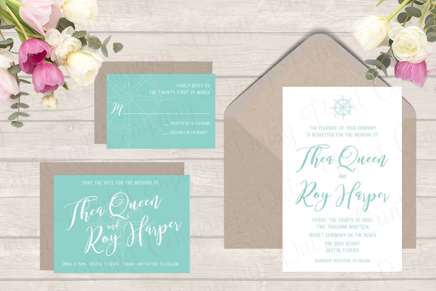 Nautical Whimsy - Wedding Invitation Sample Set