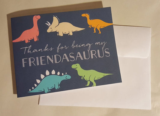 Dinosaur Valentine's Day Card - Thanks for being my Friendasaurus