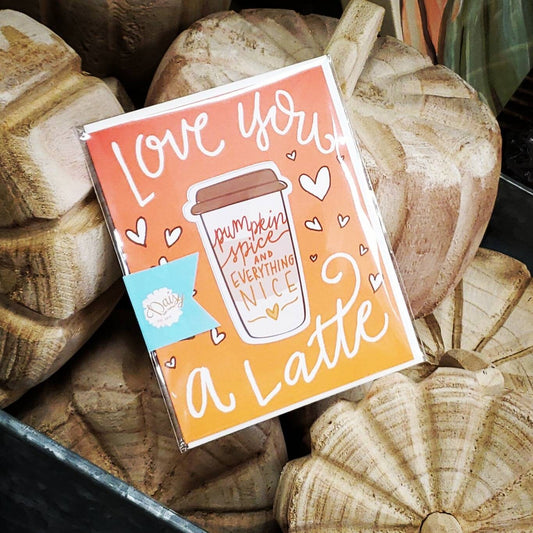 Love You A Pumpkin Spice Latte VINYL DECAL STICKER Greeting Card