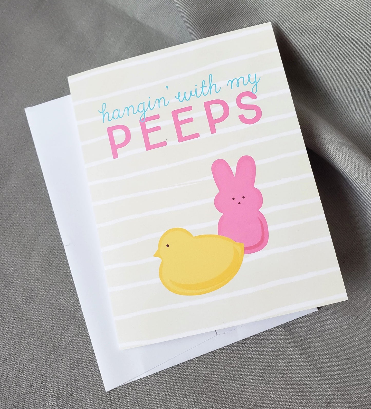 Easter Bunny Greeting Card "Hangin' with My Peeps"