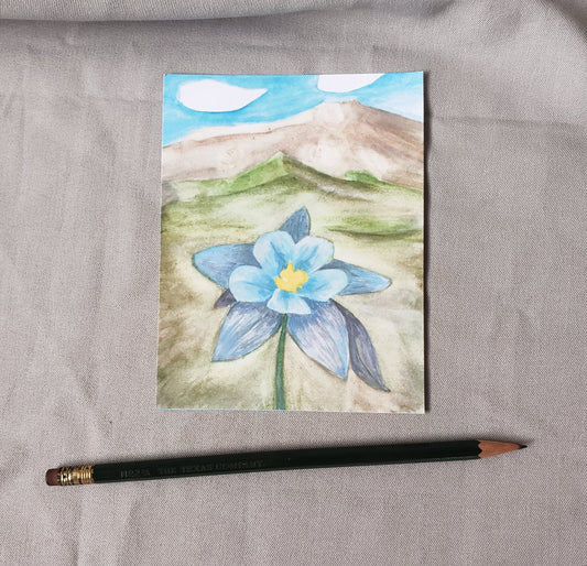 Colorado Blue Columbine - State Flower Watercolor Painting Post Cards