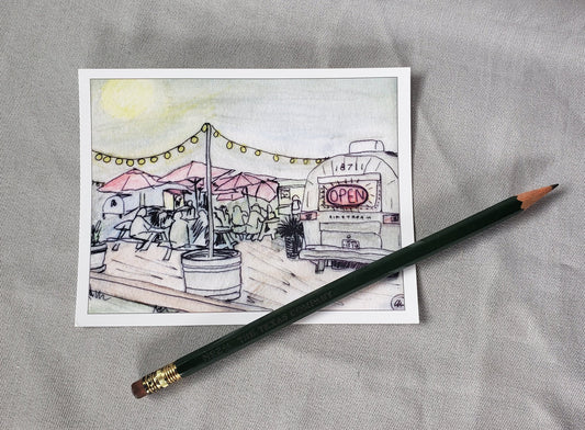 Food Trucks - Austin Series Painting Post Cards