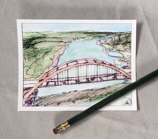 360 Bridge - Austin Series Painting Post Cards