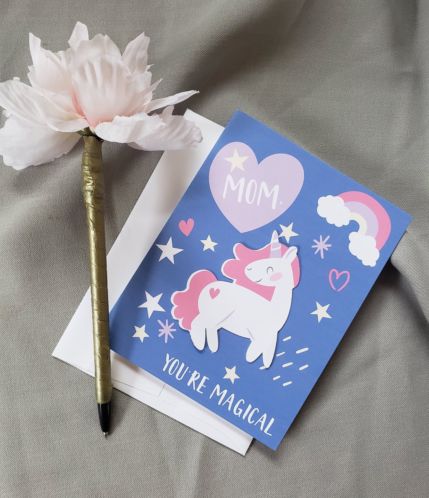 Mother's Day Card - Mom, You're Magical (with Unicorn Vinyl Decal Sticker!)