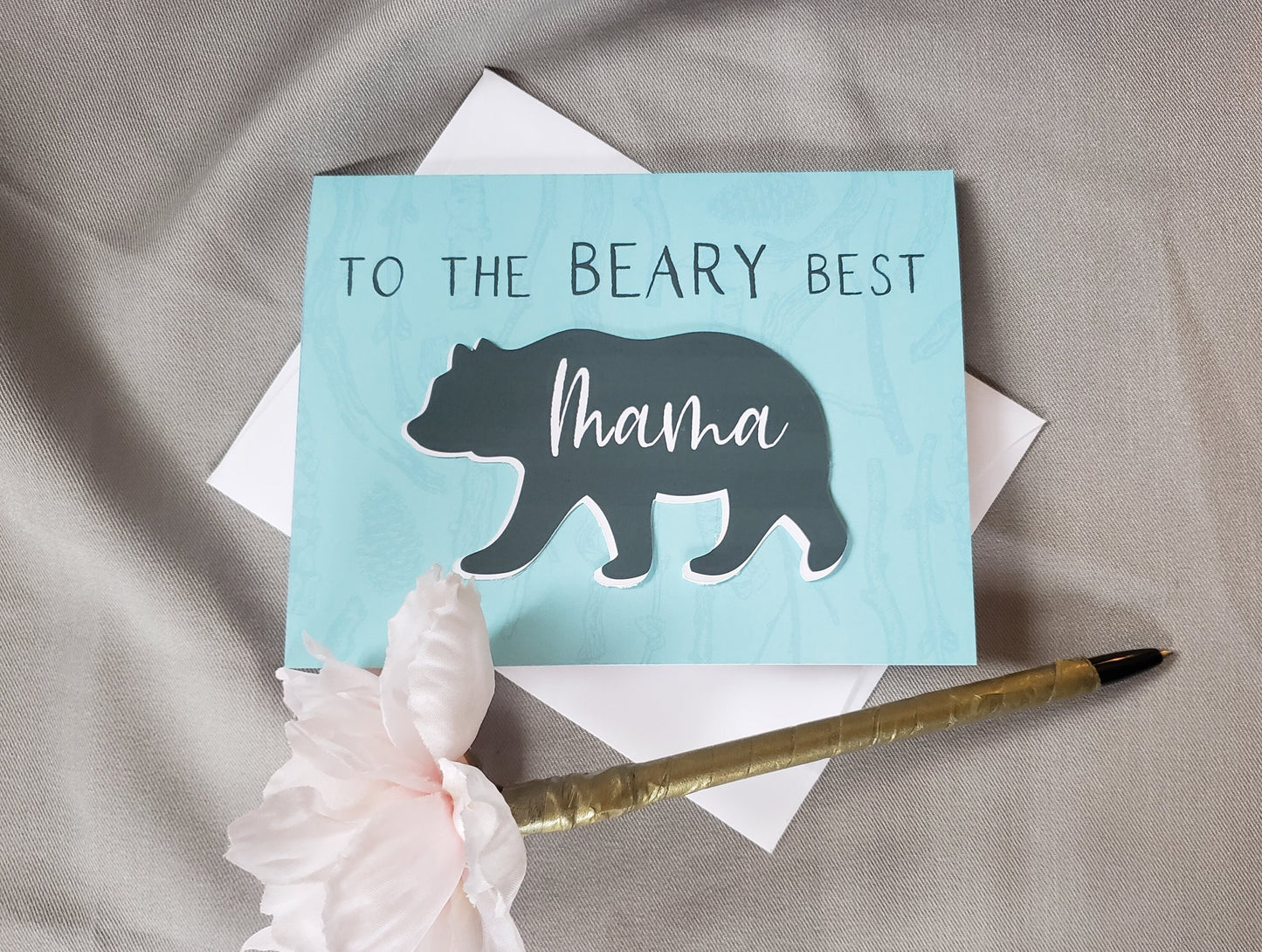 Mother's Day Card - To the BEARY best Mama (with Mama Bear Vinyl Decal Sticker!)
