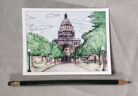 Texas State Capitol - Austin Series Painting Post Cards