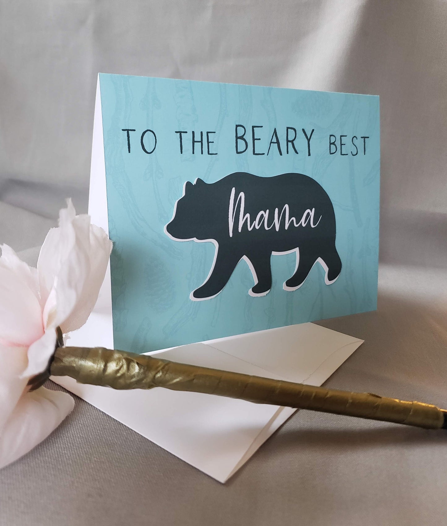 Mother's Day Card - To the BEARY best Mama (with Mama Bear Vinyl Decal Sticker!)