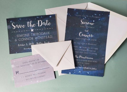 Starry Night Constellations - Wedding Invitation Sample Set