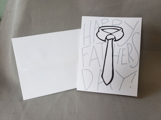 Father's Day Card - COLOR-ABLE! Happy Father's Day Tie