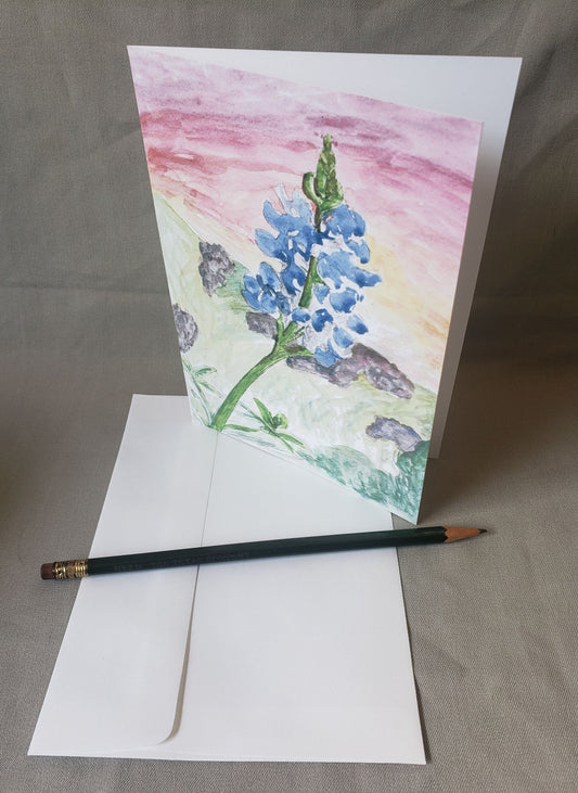 Texas Bluebonnet - State Flower Watercolor Painting Note Cards