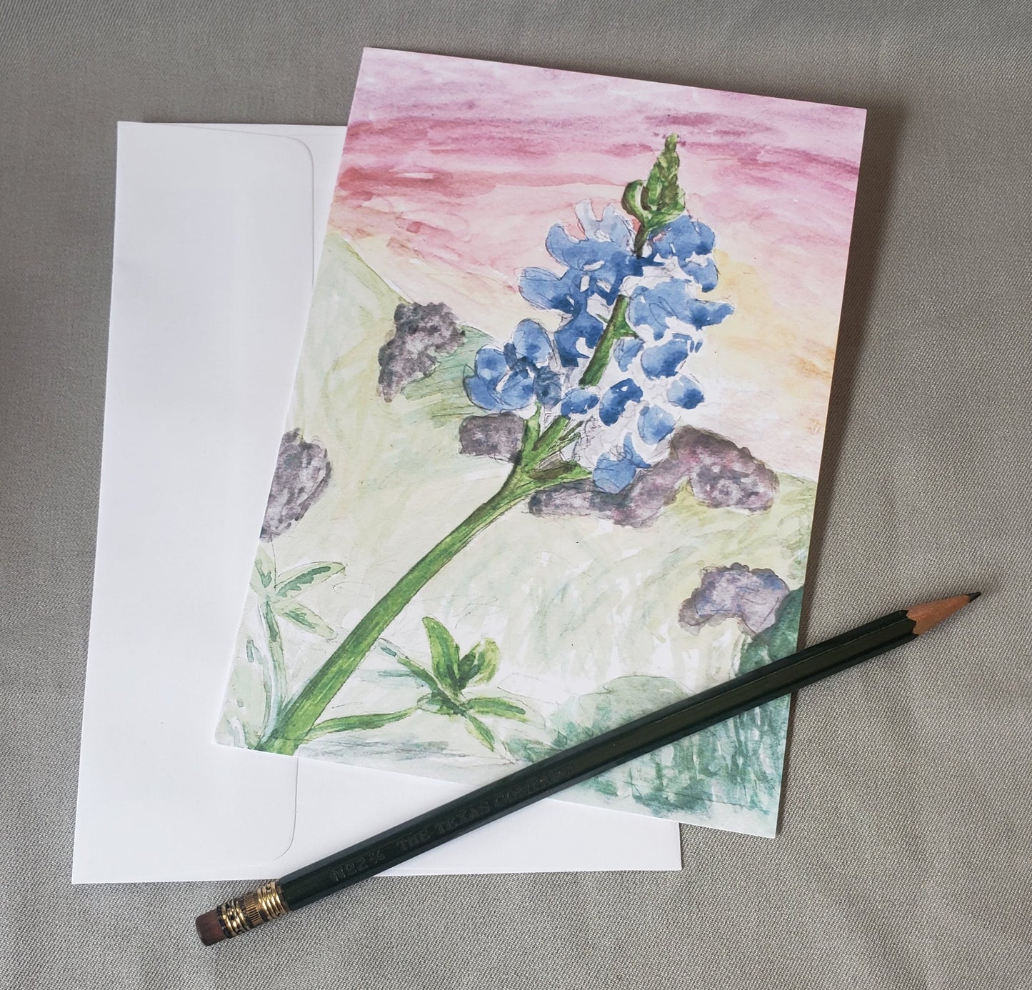 Texas Bluebonnet - State Flower Watercolor Painting Note Cards