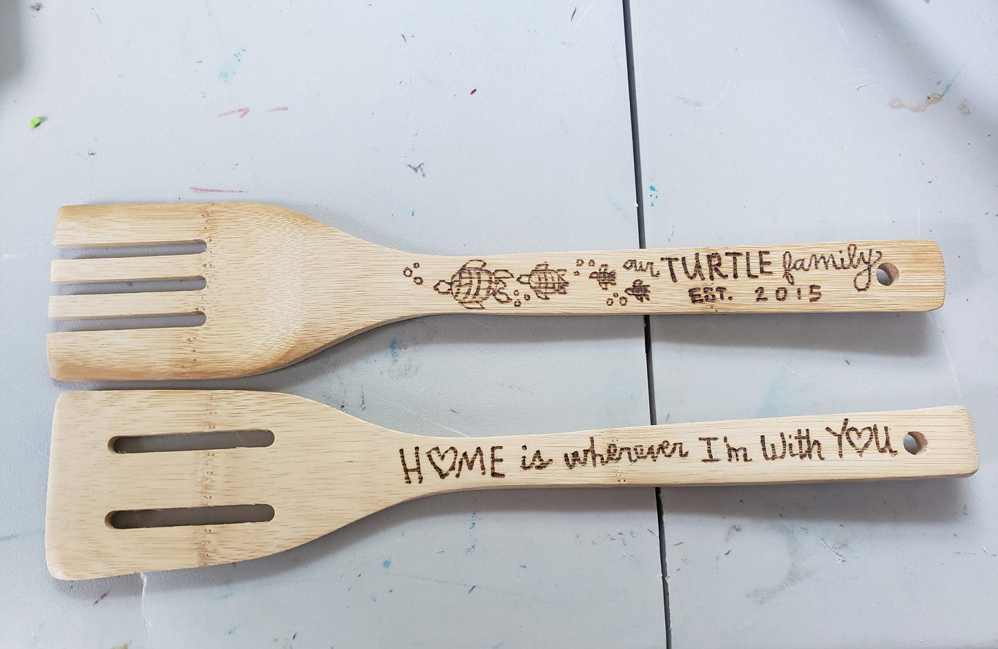 Custom Wood-Burned Cooking Utensils - personalize with any design!