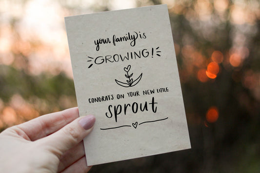 PLANTABLE Seed Paper Card - Your Family is Growing (New Baby)