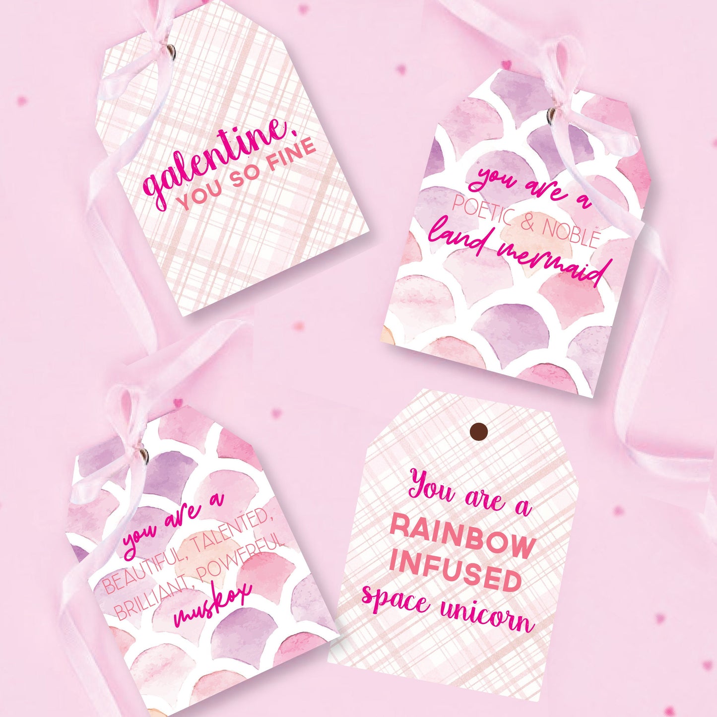 Galentine's Day TWO PACK - digital download printables - Greeting Card and Gift Tags